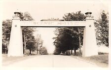 RPPC Scenic M-115 Lighthouse Gateway with Ship in Frankfort MI Michigan picture