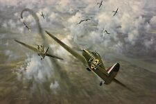 Defence of the Capital by Gerald Coulson signed Battle of Britain Hurricane Aces picture