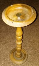 RARE VINTAGE WOODEN STAND-UP ASHTRAY WITH INLAYED 1 CORDOBA COIN INSIDE picture