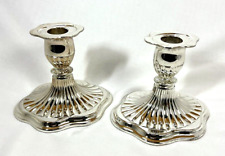 Vintage Set of 2 Silver Plated Candlesticks Made In England EP on Zinc  picture