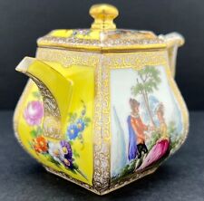 Meissen, Miniature Teapot, Circa 1815-1924, Floral / 2 Couples Flirting Schenes picture