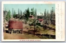 Oil Wells c1900's Los Angeles California CA Vintage Charlton Postcard picture