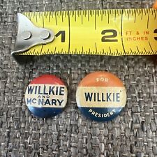 Pair of Authentic 1940 Willkie-McNary Presidential Campaign Related Buttons picture