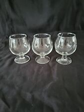 Vintage Brandy Cognac Snifter Glass Set of 3 Clear Stemmed 3½