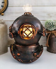 Ebros Nautical Black Steampunk Diving Helmet Figurine with LED Night Light picture