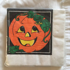 Vintage Package Of Amscan Halloween Paper Napkins Pumpkin picture