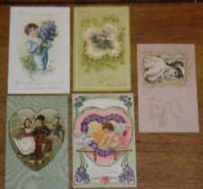 5 Antique 1905-07 Valentines Day Greetings Postcards  picture