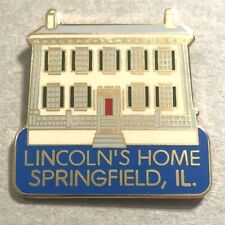 Vintage Lincoln’s Home Springfield, IL Gold Tone Metal & Enamel Pin EUC picture