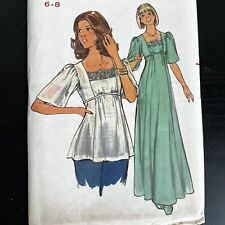 Vintage 1970s Butterick 4749 Boho Cottagecore Dress Sewing Pattern 6-8 XXS UNCUT picture