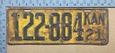 1921 Kansas license plate 122-884 YOM DMV Ford Chevy Dodge 15859 picture