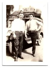 1935 Handsome Muscular Men Posing Smoking Buddies Classic Car VTG Photo A6  picture