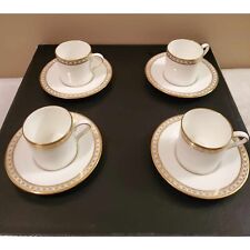 Wedgwood Gold Ulander Demitasse Coffee Cup & Saucer set of 4 picture