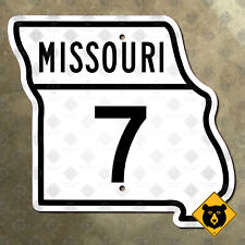 Missouri state route 7 highway road sign 1963 Springfield Kansas City map 7x7 picture