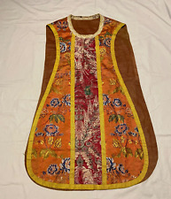 Antique Christian Vestment Chasuble Priest - French  Embroidered picture