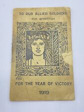 WW1 Italian “To our Allied Soldiers Our Greetings For The Year Of Victory” 1919 picture