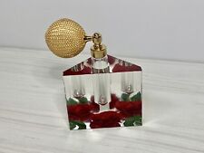 Vintage BIRCRAFT  Lucite RED ROSE Removable Perfume Bottle and Atomizer FOIL TAG picture