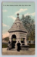 Detroit MI- Michigan, WK Muir Drinking Fountain, Vintage c1921 Souvenir Postcard picture