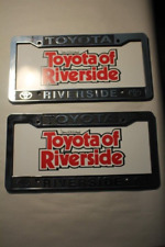 Pair of 2X Toyota of Riverside License Plate Frame Dealership Plastic picture