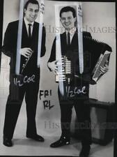 1963 Press Photo Musicians Buddy De Franco & Tommy Gumina playing instruments picture