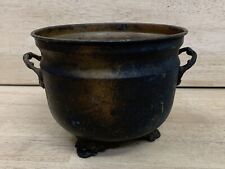 Vintage Antique Copper & Brass Cauldron Pail Container picture