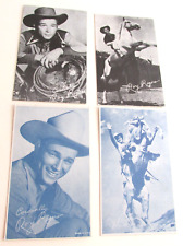 4 Diff. ROY ROGERS Exhibit Arcade Cards, Blank Back Postcards Trigger & Roy picture