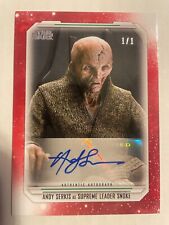 2019 Topps Star Wars Skywalker Saga Autographs Red Andy Serkis as Snoke #1/1 SSP picture