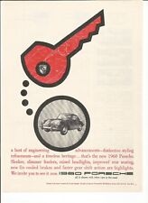 Original 1960 Porsche 356 vintage print ad, advertising picture