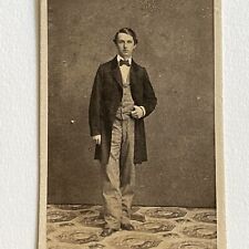 Antique CDV Photograph Handsome Charming Dapper Young Man Photo Stand picture