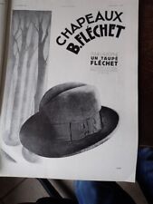 ARROW hat mole + VELOUTY DE DIXOR advertising paper ILLUSTRATION 1930 eb picture