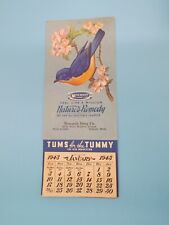 Vintage  1943 TUMS Advertising Calendar Monarch Drug Detriot Mi. Natures Remedy picture