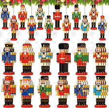 36 Pcs Christmas Nutcracker Ornaments Wood Hanging Nutcrackers Miniature Figures picture