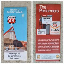 1970 Phillips 66 Road Map Idaho Montana with Attractions Fold Out Imperfect VTG picture