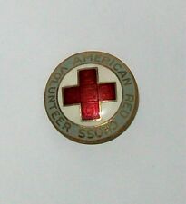 American Red Cross Vintage Enamel Lapel Pin Brooch, Gray Lady Volunteer picture