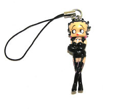 BETTY BOOP Charm For Cell Phone/Purse, In Spicy Black Corset, Boots, Suspenders picture