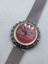 Vintage 1998 Coca Cola VOGES Soda Pop Cap Limited Edition Silver Mesh Watch Runs picture
