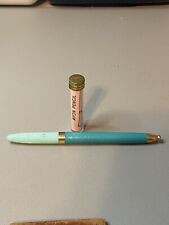 Vintage Antique AVON Mechanical Pencil Turquoise Gold w/Brown Refills RARE picture