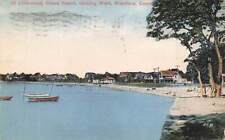 VTG Limewood Grove Beach Looking West People Scene Boats Branford CT P519 picture