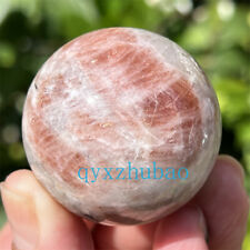 40mm+ Natural Gold sunstone Carved sphere quartz crystal Ball Healing 1pc picture