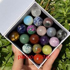 18pcs Wholesale Natural Mixed Ball Quartz Crystal Sphere Gem Healing 20mm+ Box picture