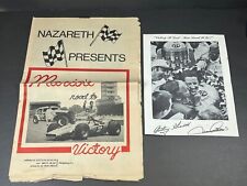 Signed 1969 Mario Andretti Anthony Granatelli Champion Kiss + Nazareth Speedway picture