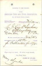1894 AMERICAN IRON & STEEL ASSOCIATION Handwritten Billhead PHILADELPHIA PA picture