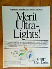 1981 Ultra Lights Merit Cigarette Ad Kings & 100's picture