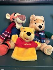 Disney Store Holiday Winnie the Pooh & Tigger Christmas Sweater Tags & Puppet picture