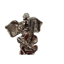 Vintage Elephant Silver tone playing cello figurine 1980s 1.5 inches tall  picture