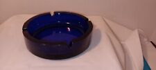 Vintage Ashtrays  Cobalt Blue  Glass round 4-slot. 5.25 inch wide picture