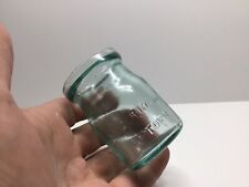 Small Antique Aqua Creamer Jar. Embossed Please Rinse And Return. picture