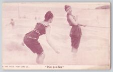 Postcard Bathing Beauties Pretty Ladies Splashing In Surf Ocean Antique Unposted picture