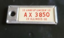 Vnt RARE DAV Disabled Veteran Mini License Plate Key Chain Illinois 1968 Lincoln picture