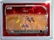 2024 Topps Chrome Star Wars Sapphire Weaving Through The Other Racers RED 3/5 picture