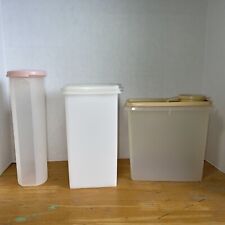 vintage tupperware lot of (3) cereal keeper,container,modulare spahgetti keeper picture
